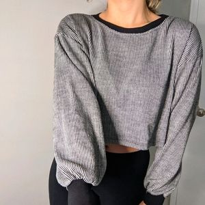 Stripe crop sweater